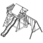 KidWise Congo Monkey Playsystem Adventurer WoodGuard Swing Set – Rock Wall, Wave Slide & Sandbox - Image 3