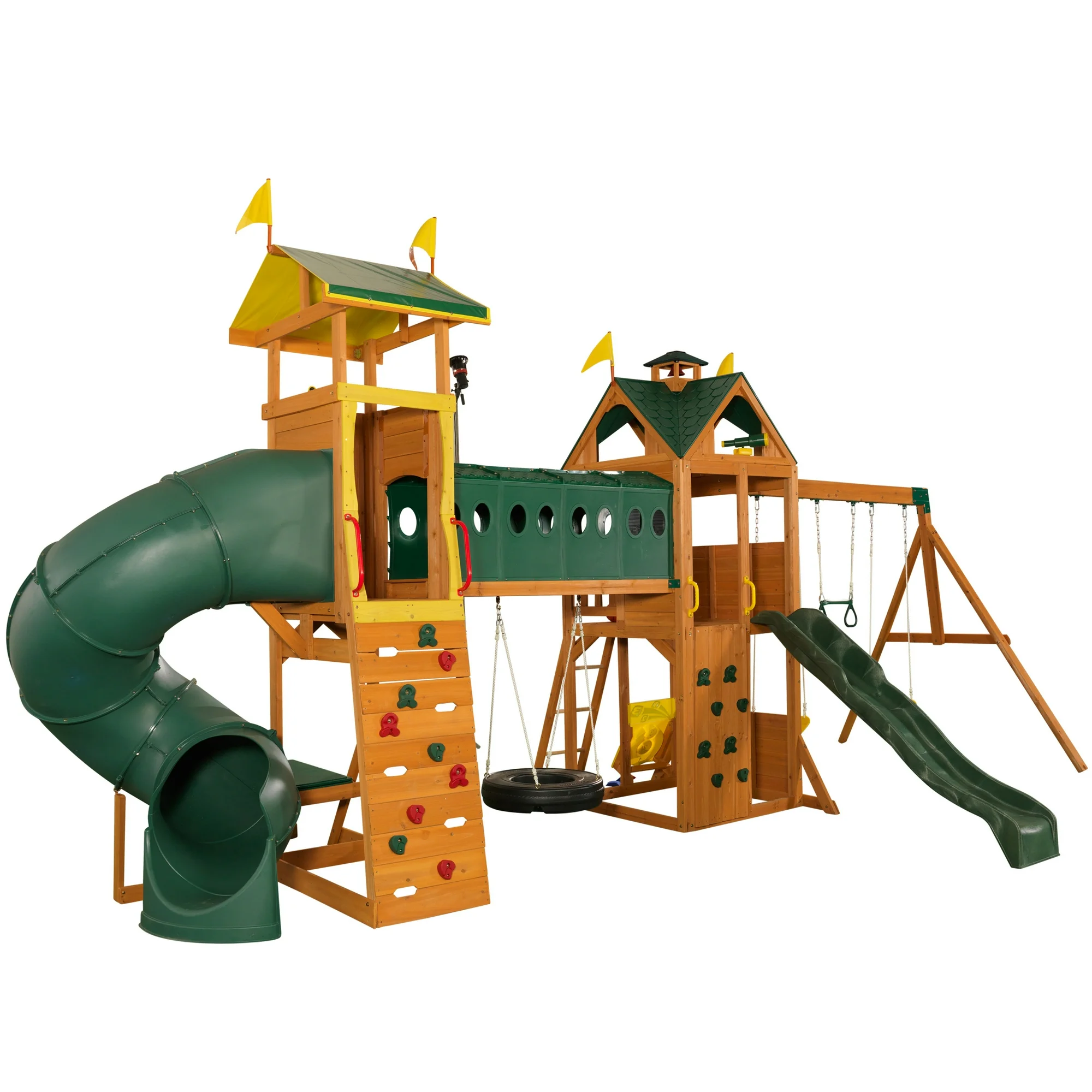 kidkraft-mockingbird-view-wooden-swing-set-playset-with-tower-hoop-tunnel-and-tire-swing-1.webp KidKraft Mockingbird View Wooden Swing Set / Playset with Tower, Hoop, Tunnel and Tire Swing - Image 1