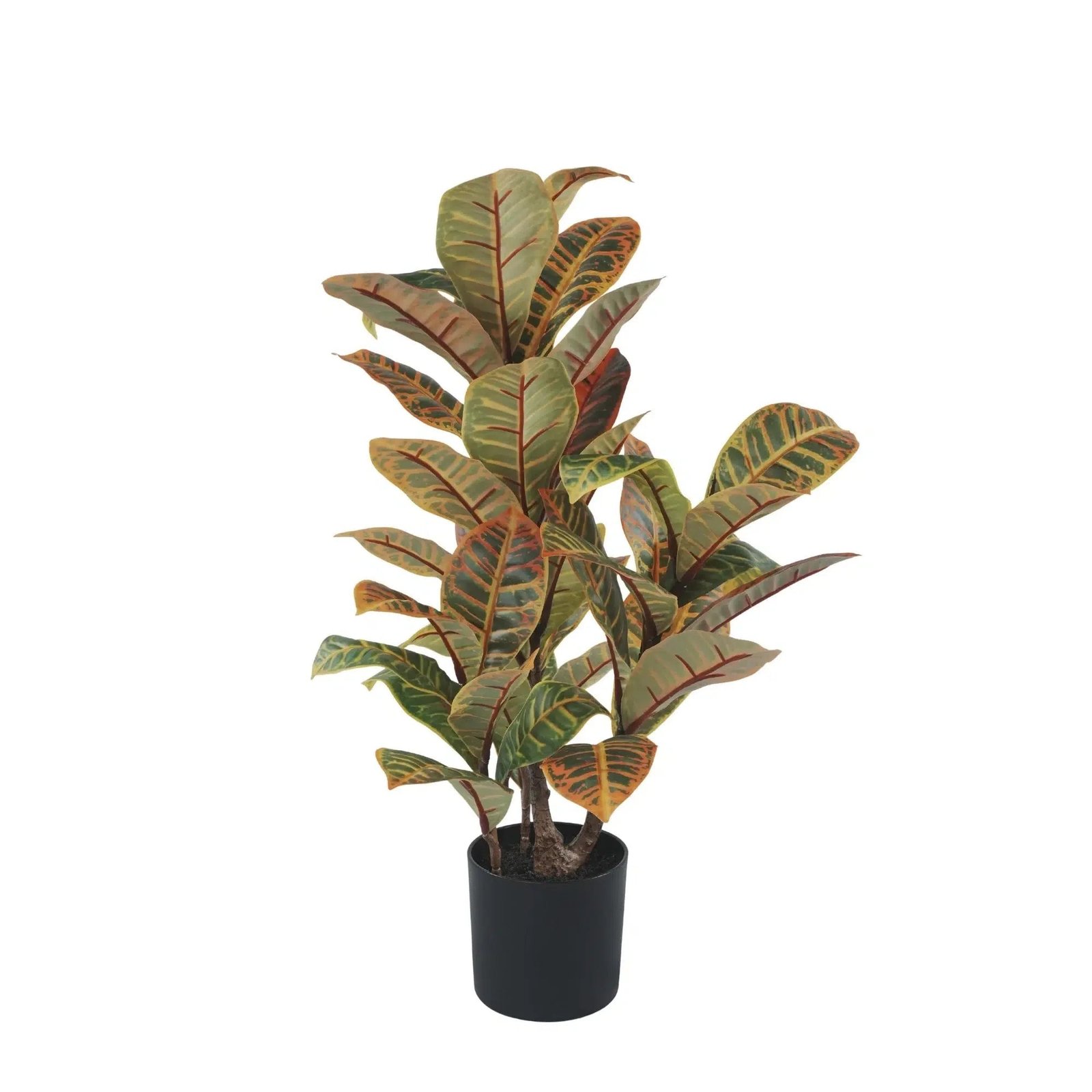 Artificial Potted Flaming Zebra Croton Plant