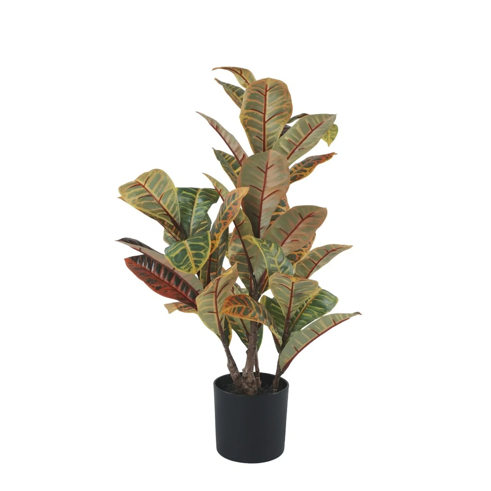 Artificial Potted Flaming Zebra Croton Plant - Image 2