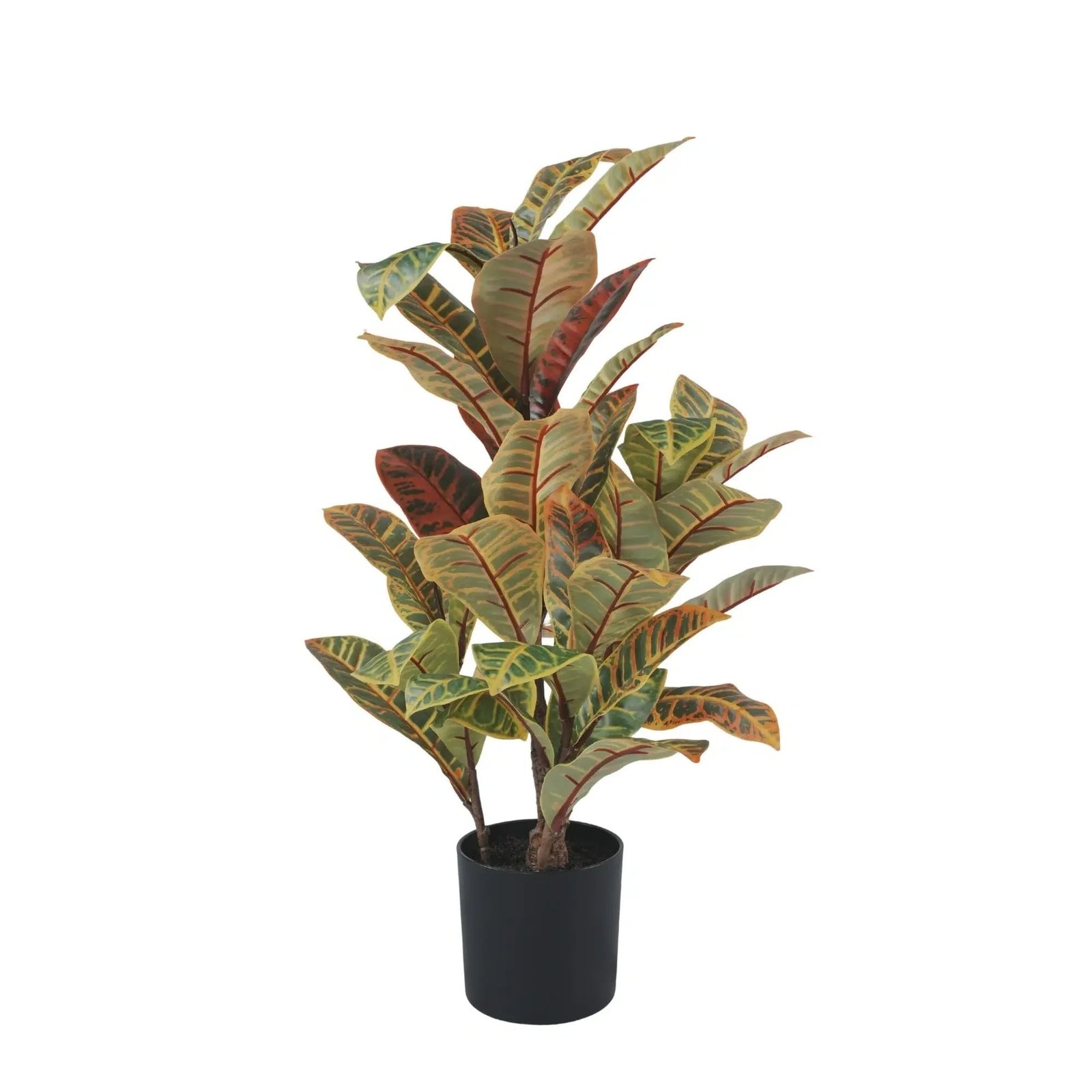 Artificial Potted Flaming Zebra Croton Plant - Image 3