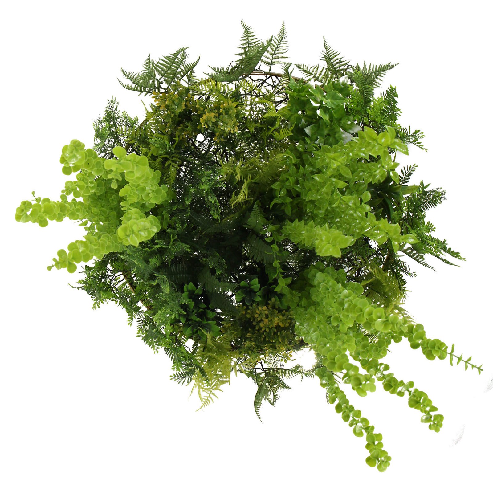 Gold Artificial Hanging Plant Disc Chandelier with Realistic Trailing Foliage — 80cm Limited Edition UV Resistant - Image 4