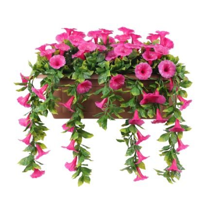 Artificial Pink Petunia Window Box Planter 50cm - UV Resistant Draping Flowers