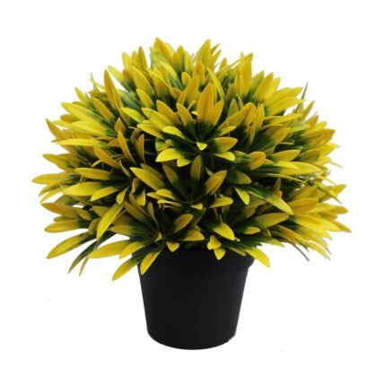 Small Potted Artificial Decorative Yellow Lily Plant UV Resistant 20cm